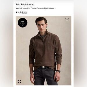 Polo by Ralph Lauren Brown V-Neck Sweater